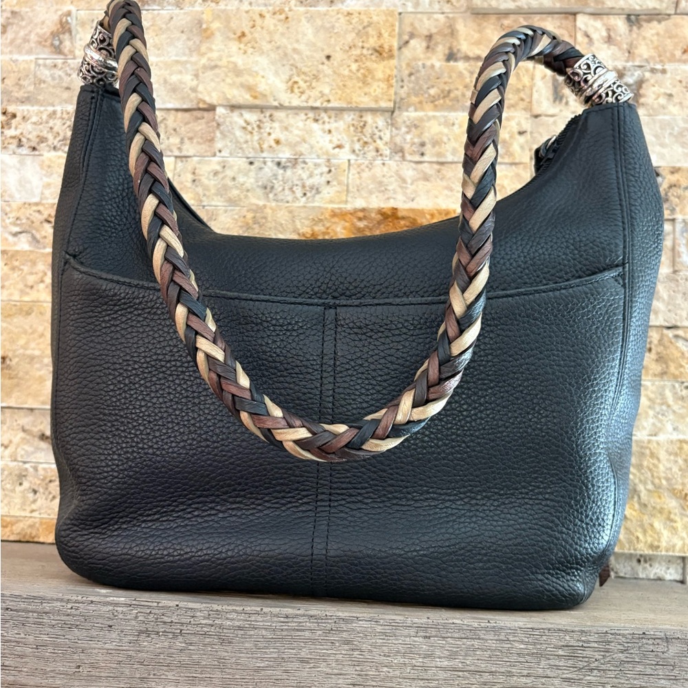 💰CLEARING MY CLOSET SALE💰 Brighton Barbados Zip Top Leather Hobo - Picture 2 of 9